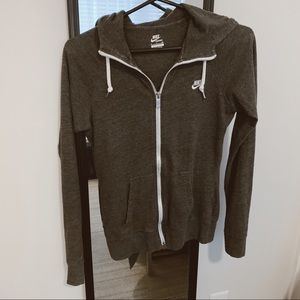 Nike zip up sweatshirt in grey
